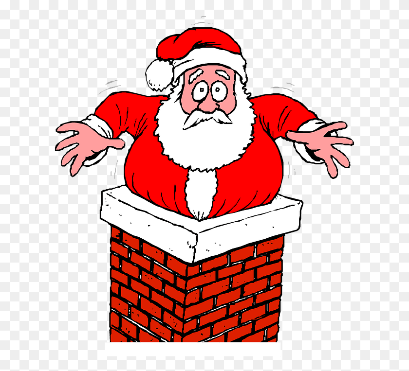 621x703 Criminal Santa Arrested In Chimney Father Christmas Stuck In Chimney, Person, Human, Performer HD PNG Download