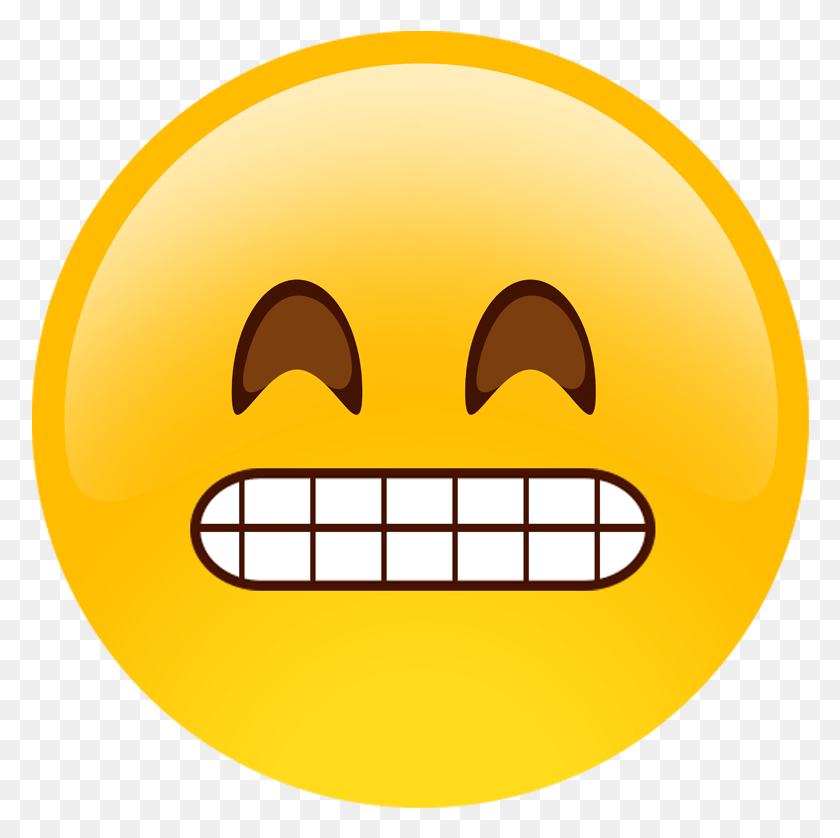 778x778 Cringe Emoji Super Happy Emoji, Label, Text, Sticker HD PNG Download