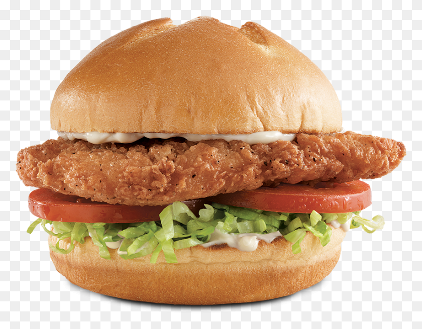 853x651 Crispy Chicken Sandwich Steak And Shake Wisconsin Butter, Burger, Food, Bun HD PNG Download