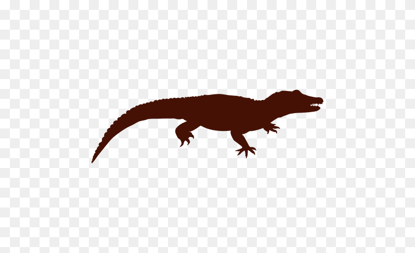 512x512 Crocodile Silhouette, Animal, Lizard, Reptile, Gecko Transparent PNG