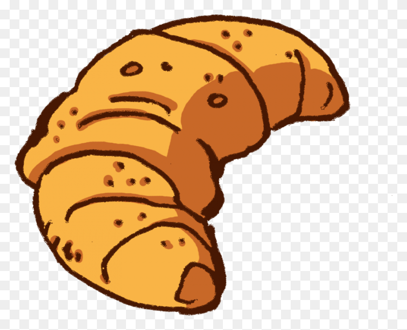 900x718 Croissant By Oclero On Clipart Library Cartoon Croissant Transparent Background, Food, Bread HD PNG Download