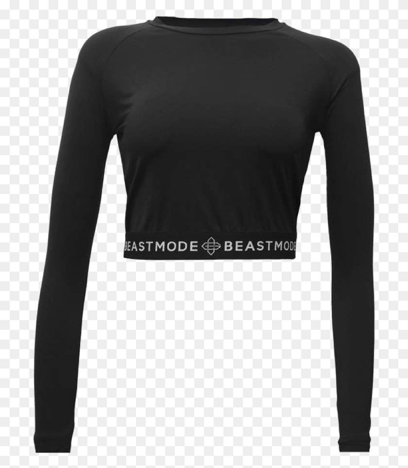 705x905 Crop Top Black Cropped Long Sleeve, Clothing, Apparel, Long Sleeve HD PNG Download