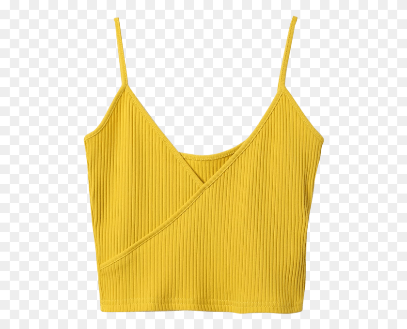 500x620 Crop Top Yellow Tank Top, Clothing, Apparel, Bikini HD PNG Download