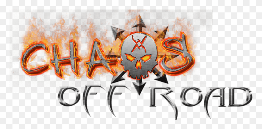 1247x568 Cropped Chaos Off Road Fire Logo E1429903542650 Graphic Design, Text, Light, Bonfire HD PNG Download