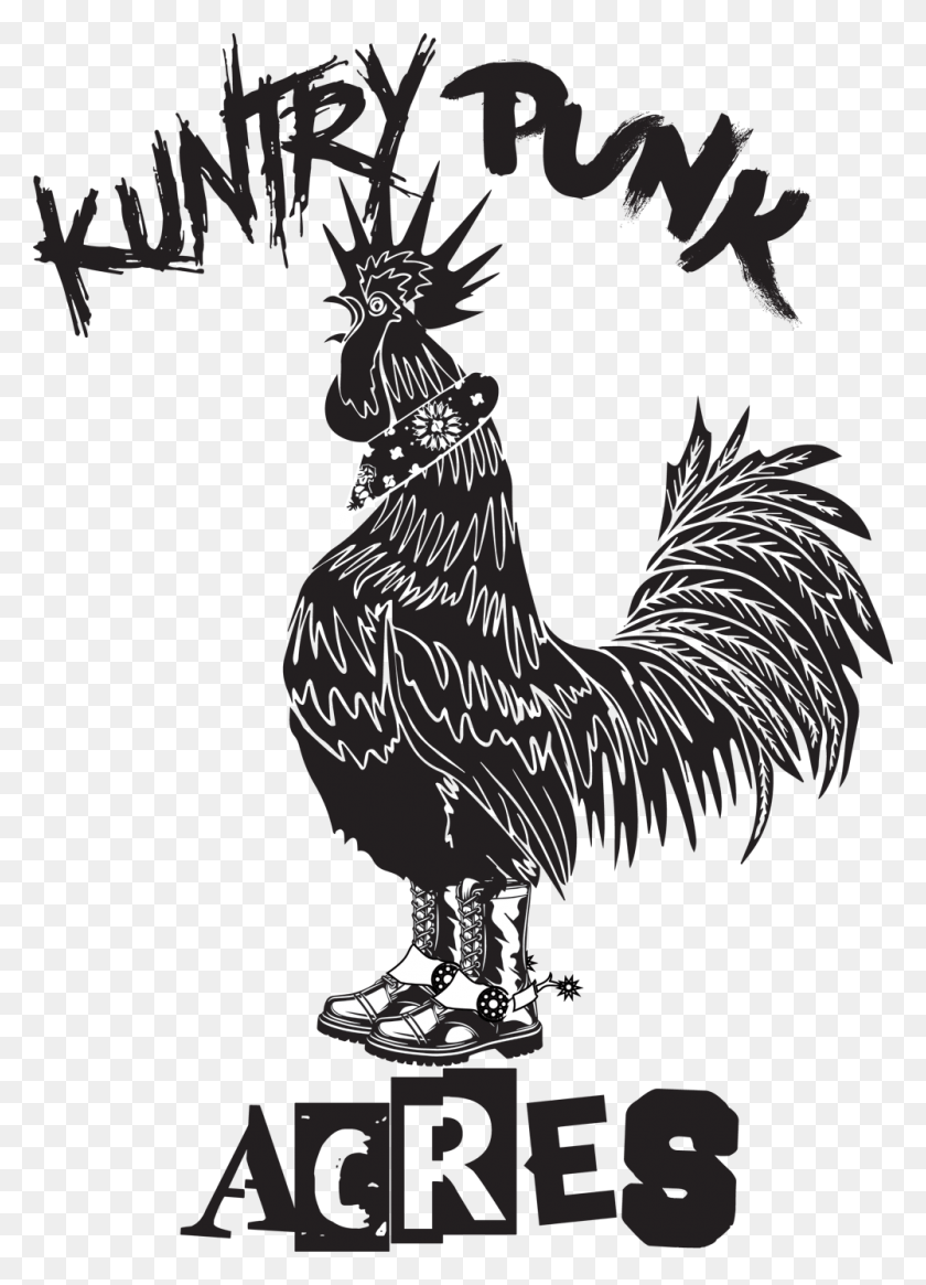 1000x1417 Cropped Kuntry Punk Acres Large 1 Dibujo De Gallo Rojo, Bird, Animal, Poultry HD PNG Download