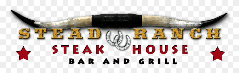 1501x383 Cropped Stead Ranch Steakhouse Logo Trans Calligraphy, Horseshoe, Text HD PNG Download