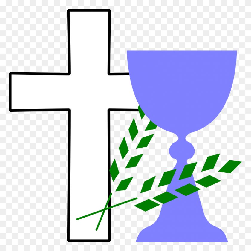 800x800 Cross And Chalice Clip Art, Glass, Symbol, Logo HD PNG Download