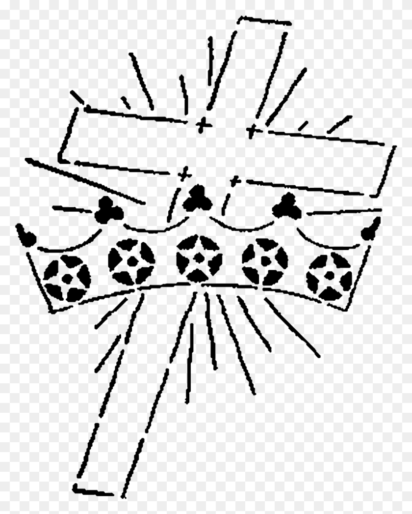 1021x1291 Cross And Crown Image Cross With Crown Drawing, Nature, Outdoors, Spider Web HD PNG Download
