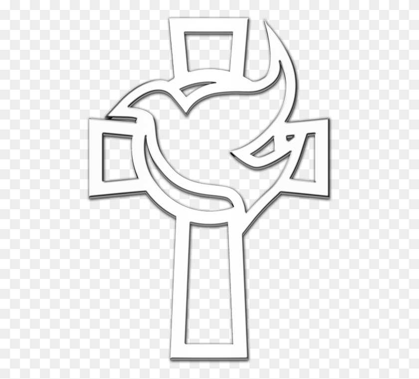 495x701 Крест И Голубь 3D Хромированная Наклейка 3D Крест Голубь Логотип, Символ, Трафарет, Эмблема Hd Png Скачать