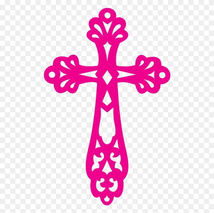 498x775 Cross Clipart Pink Clip Art Baptism Cross, Symbol, Emblem, Stencil HD PNG Download