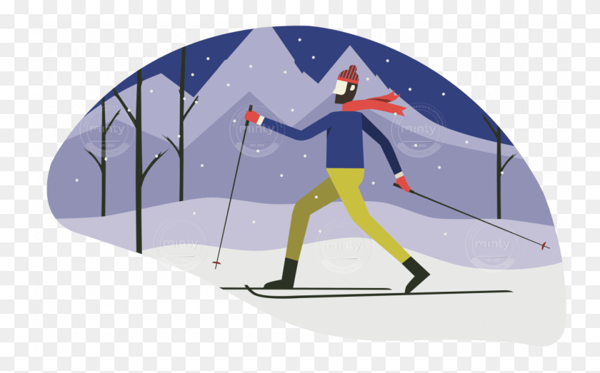 750x463 Беговые Лыжи Беговые Лыжи Иллюстрация, На Открытом Воздухе, Природа, Человек Hd Png Скачать