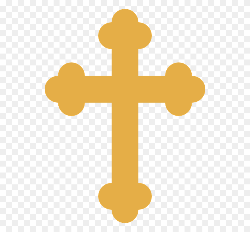 540x720 Крест Золотой Христианский Православный Три Бутона Греческий Православный Крест, Символ, Распятие Hd Png Скачать