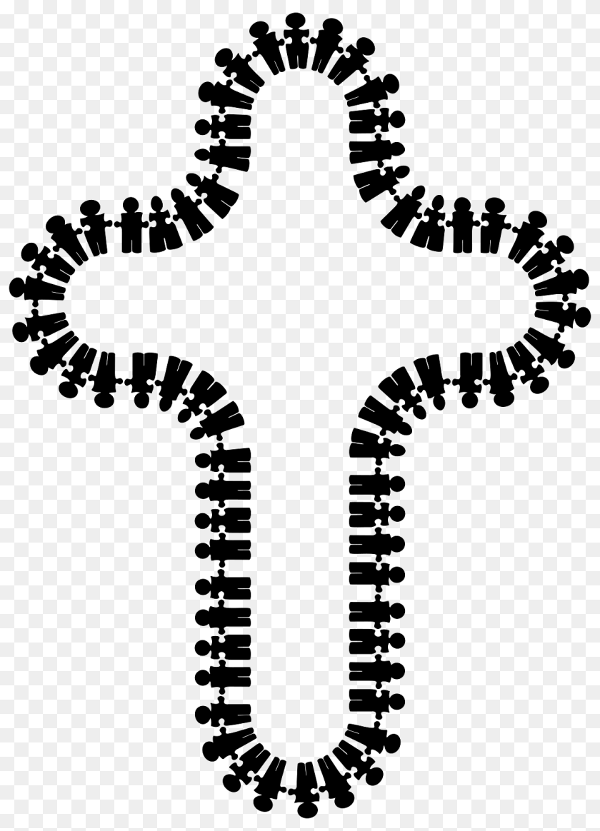 1191x1650 Cross Made With People, Symbol PNG