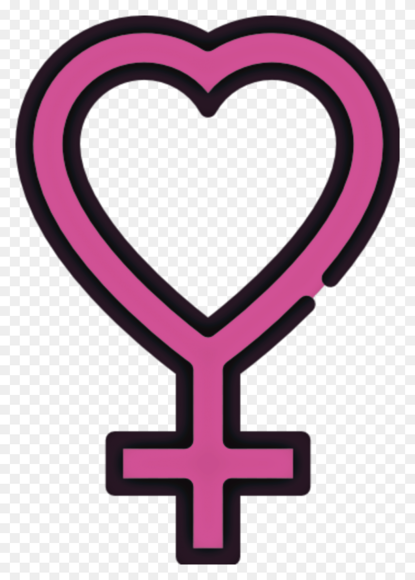 985x1409 Cross Out Female Sign With Heart, Trophy, Purple, Horseshoe HD PNG Download