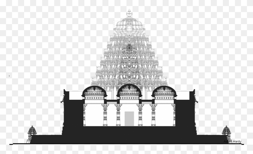 960x556 Cross Section Through Enclosed Hall South Indian Temple, Architecture, Building, Plant HD PNG Download