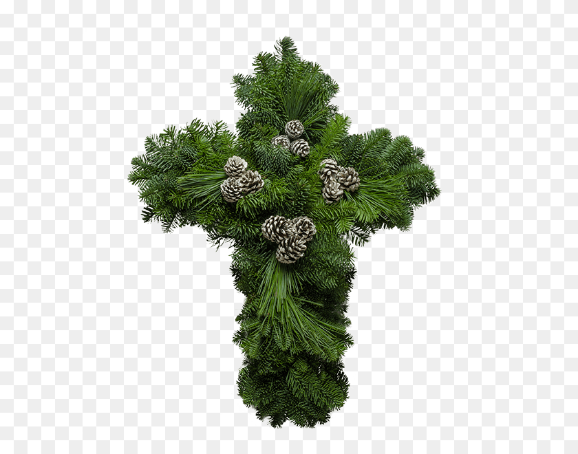 600x600 Cross Wreath Georgia Pine, Plant, Kale, Cabbage HD PNG Download