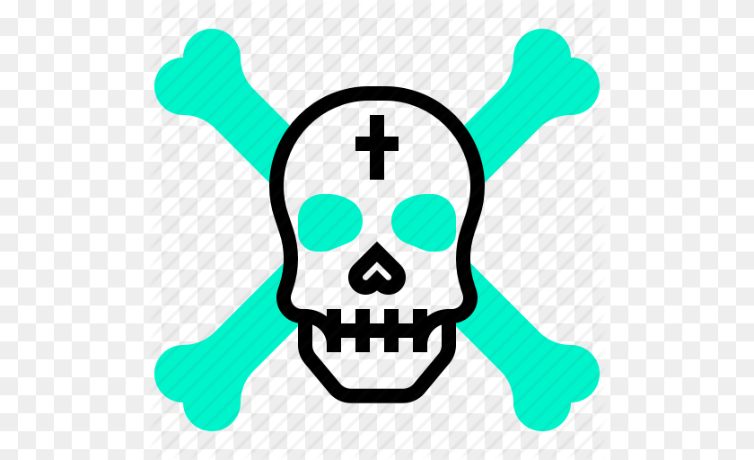 512x512 Crossbone Death Pirate Skull Icon, Leisure Activities, Person, Sport, Swimming Sticker PNG