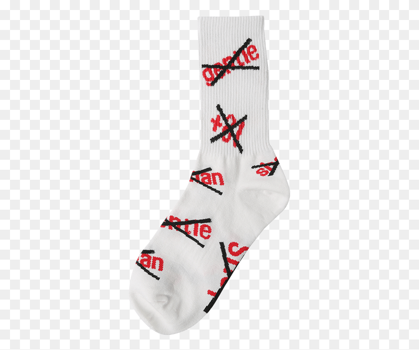 325x641 Crossed Out Lettering Pattern Socks Sock, Clothing, Apparel, Shoe Descargar Hd Png