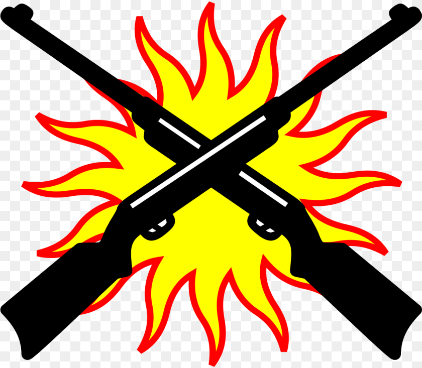 Crossed Rifles, Fire, Flame, Symbol Clipart PNG