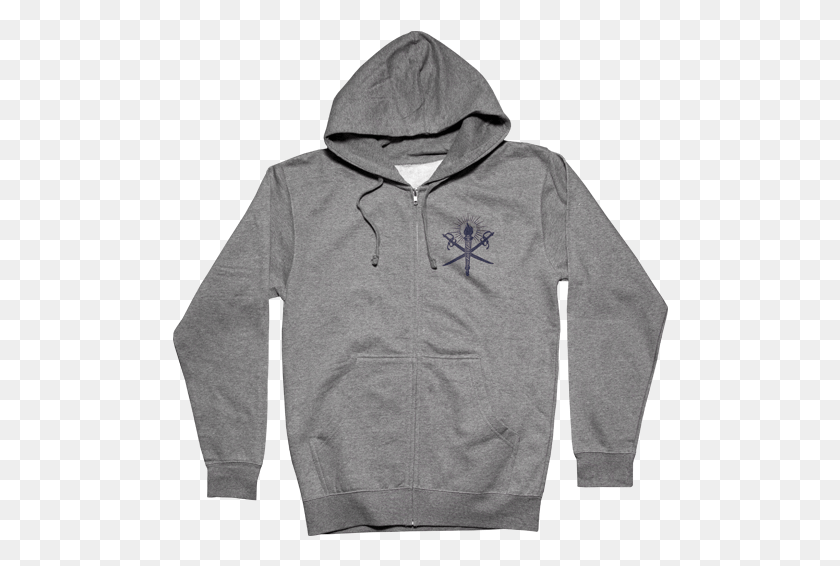 496x506 Crossed Swords Grey Zip Hooded Sweatshirt Hoodie, Clothing, Apparel, Sweater Descargar Hd Png