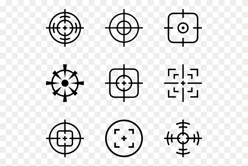 529x505 Crosshair Family Icon, Gray, World Of Warcraft HD PNG Download