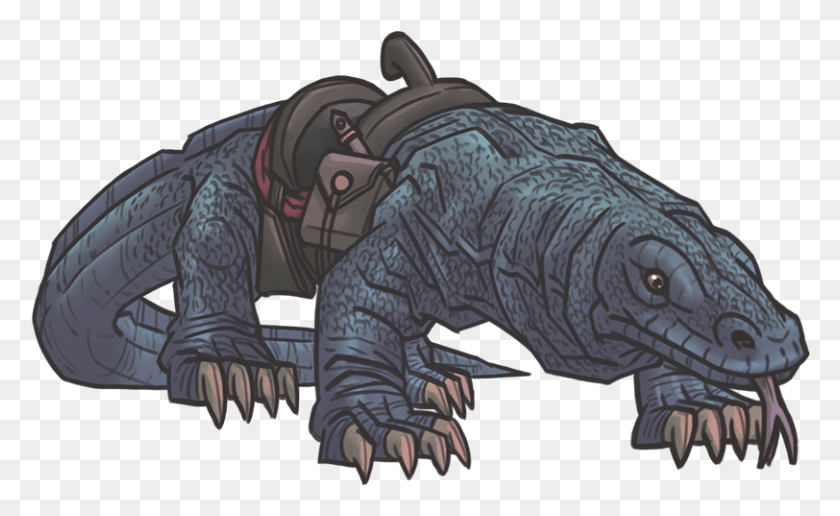 812x475 Crosshead Ridinglizardkomododragon Lagarto Ilustración, Gancho, Caballo, Mamífero Hd Png