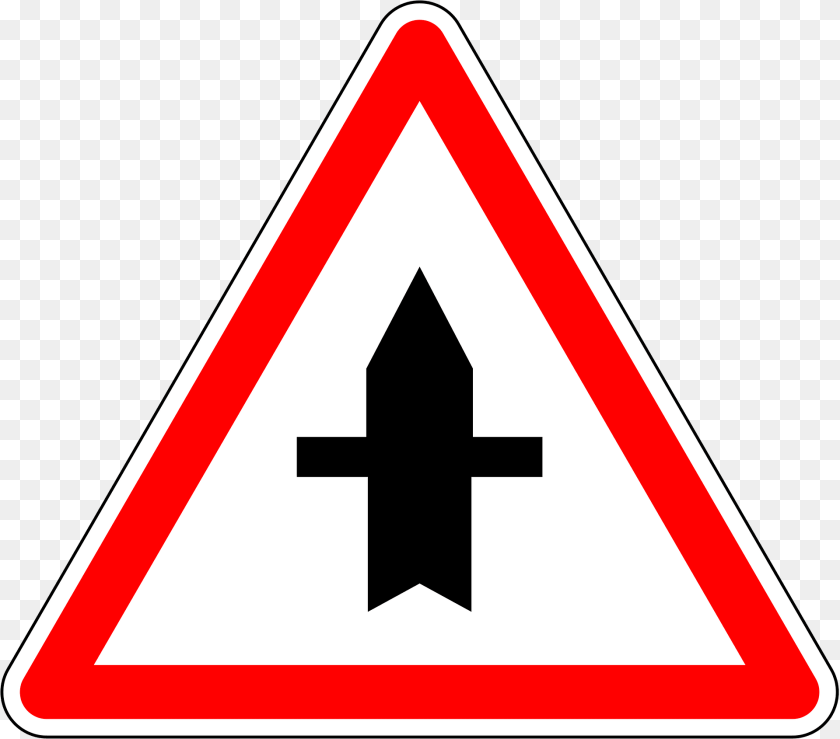 1920x1690 Crossroads With Priority Clipart, Sign, Symbol, Road Sign Sticker PNG