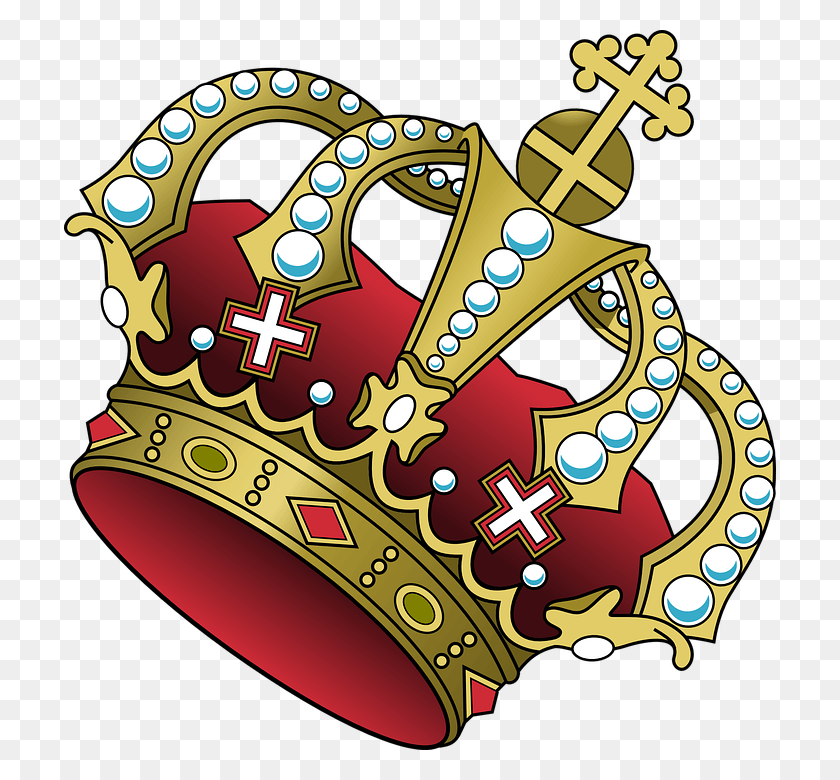 712x720 Crown Cross Jewelry Red Power Majesty Tilted Couronne, Accessories, Accessory HD PNG Download