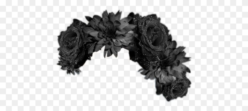 463x317 Crown Flowercrown Flower Flowers Blackcrown Black Flower Crown, Plant, Blossom, Flower Bouquet HD PNG Download
