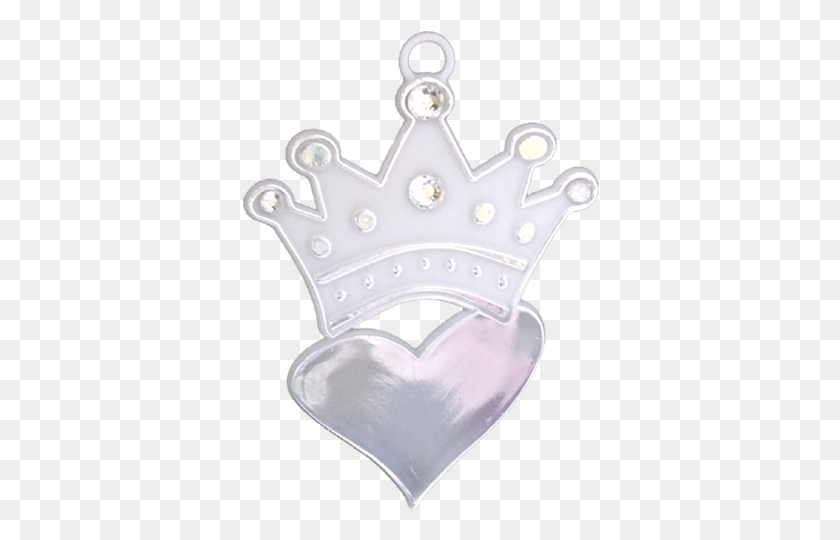 358x480 Crown Heart Charm With Rhinestones White Metallic Tiara, Accessories, Accessory, Jewelry HD PNG Download