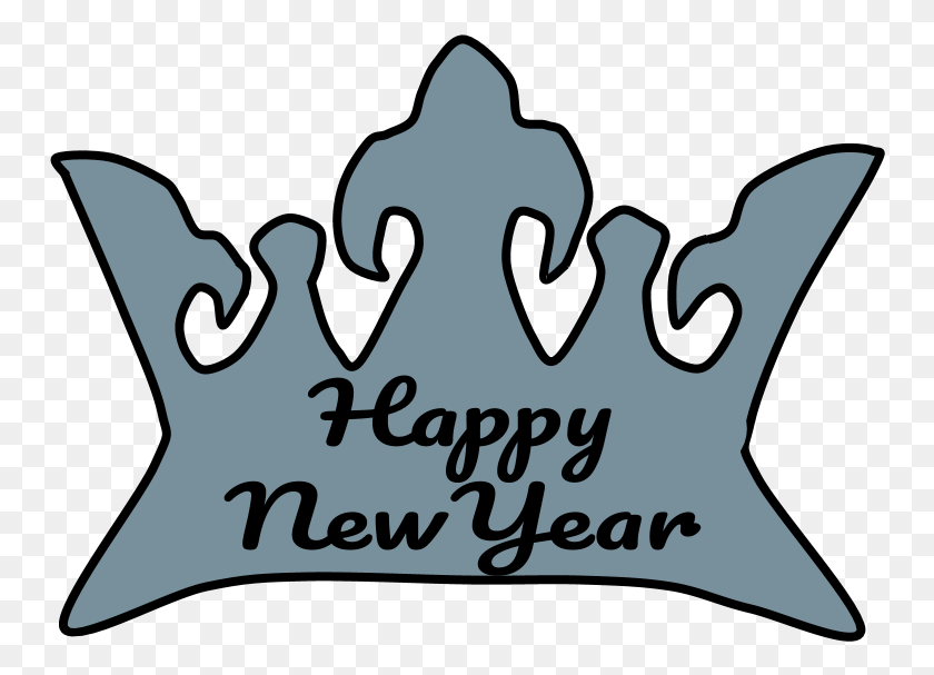 752x547 Crown Silver Happy New Year Lettering, Text, Jewelry, Accessories HD PNG Download