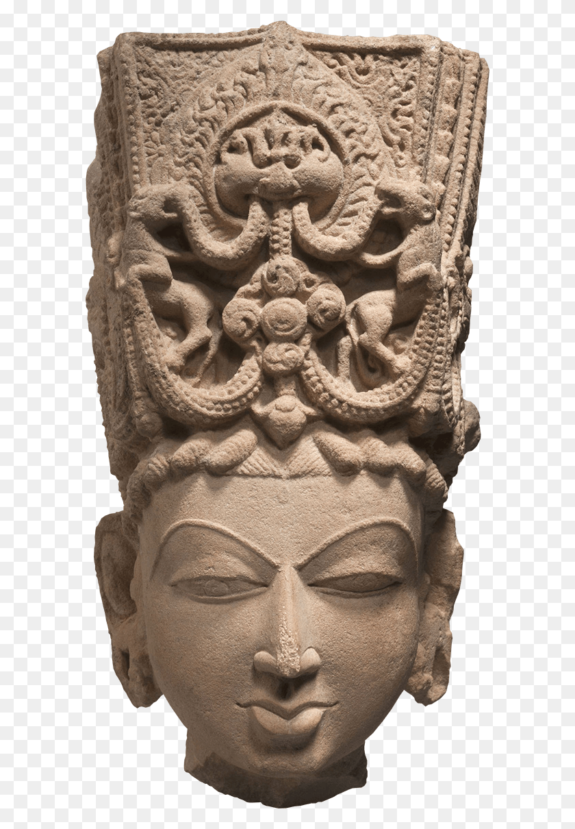 590x1150 Crowned Head Of Vishnu Or Surya, Archaeology, Sculpture HD PNG Download