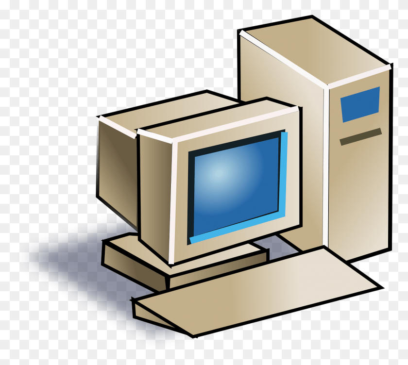 1267x1125 Crt Monitor Old Tower Personal Image Computer Clip Art, Electronics, Pc, Desktop HD PNG Download