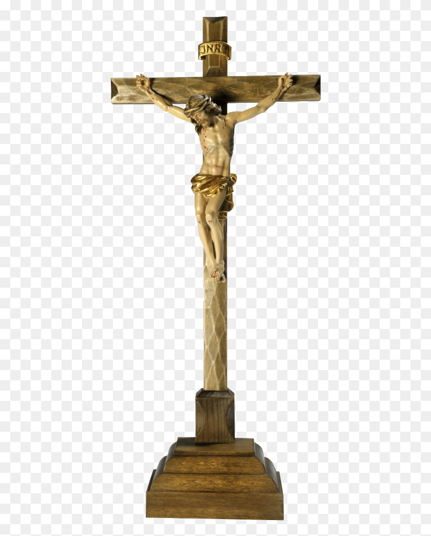 411x983 Crucifix Transparent Painted Crucifix, Cross, Symbol, Sculpture HD PNG Download