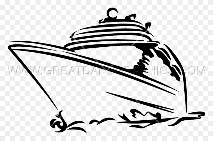 825x528 Cruise Ship Production Ready Artwork For T Shirt Printing Cruise Ship Black And White Clip Art, Bow, Patio Umbrella, Garden Umbrella HD PNG Download