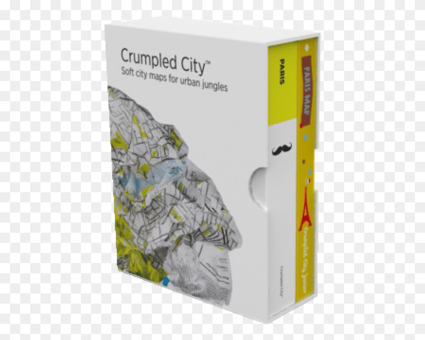 430x612 Crumpled City Paris Map Outcrop, Box, Text, Outdoors Descargar Hd Png
