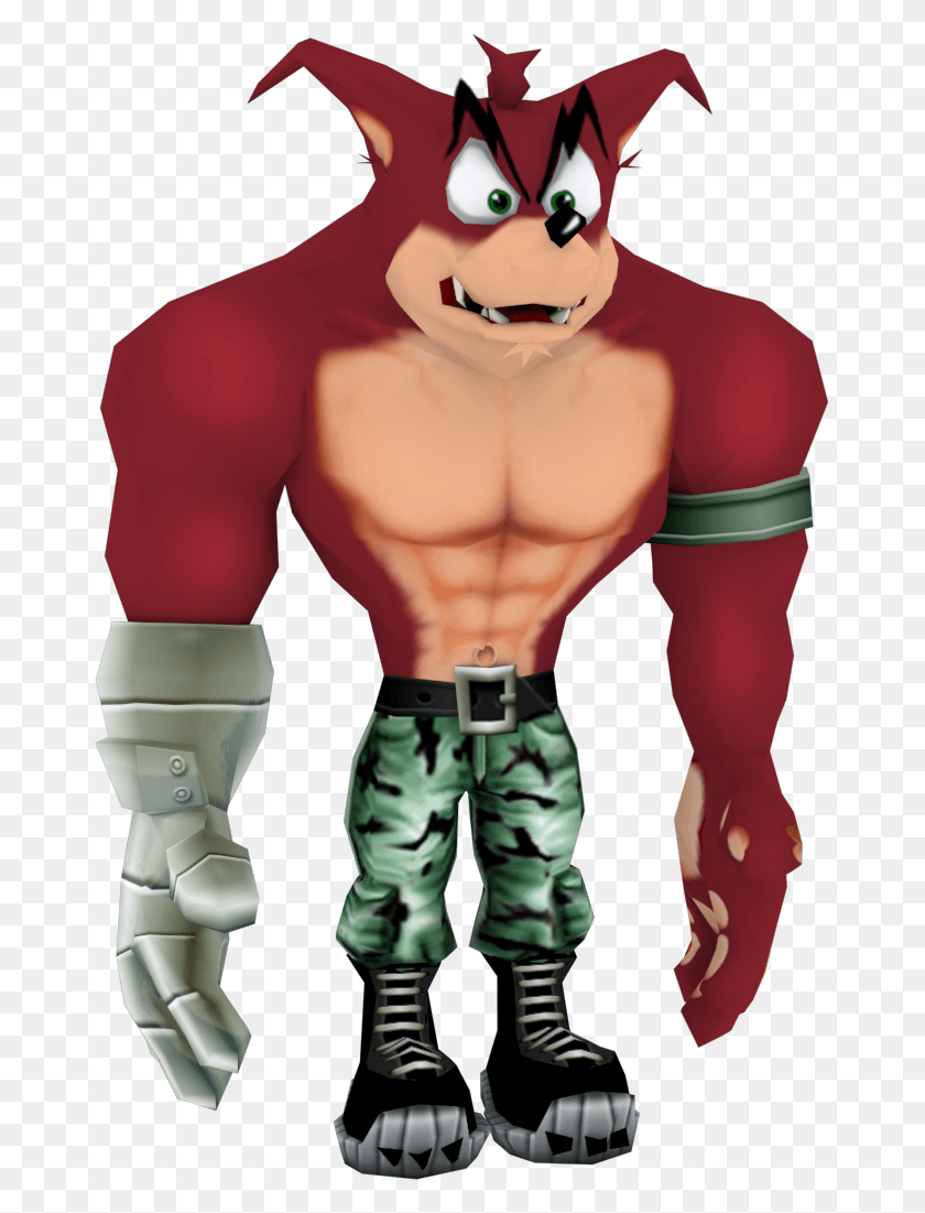667x1041 Crunch Was A Bland Character With No Personality Other Crunch Bandicoot Mr T, Person, Human, Brace HD PNG Download