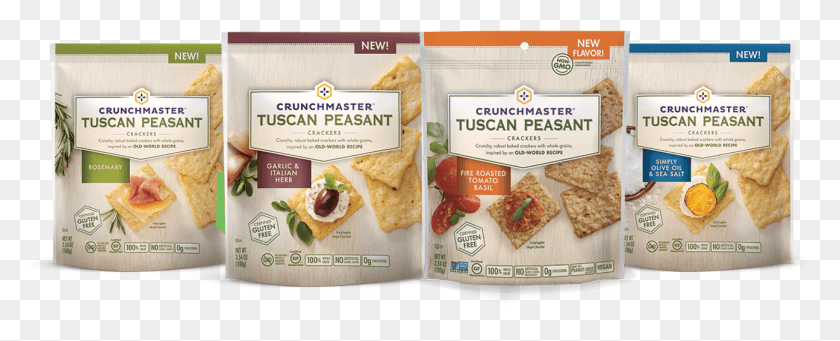 1295x468 Crunchmaster Tuscan Peasant Crackers, Food, Bread, Cracker HD PNG Download