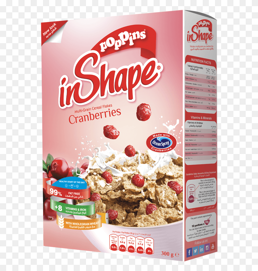576x820 Crunchy Rice Amp Whole Wheat Flakes Cornflakes Strawberry And Cranberries, Oatmeal, Breakfast, Food HD PNG Download
