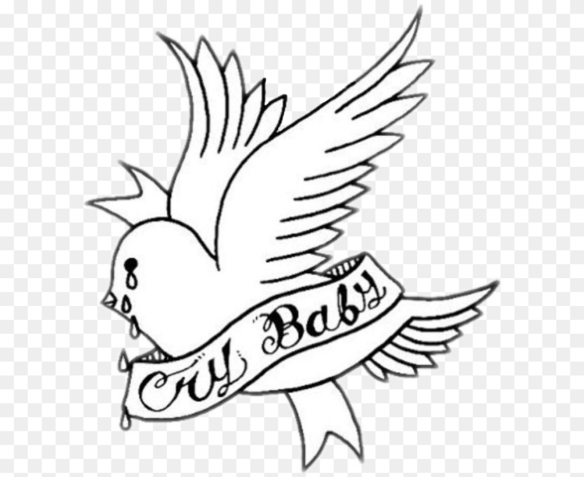 611x686 Crybaby Lilpeep Bird Crybabyalbum Cry Baby Lil Peep, Emblem, Symbol PNG