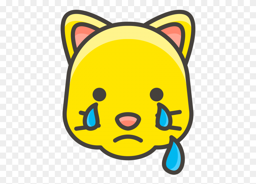445x543 Crying Cat Face Emoji Emoji .png, Outdoors, Label, Text HD PNG Download