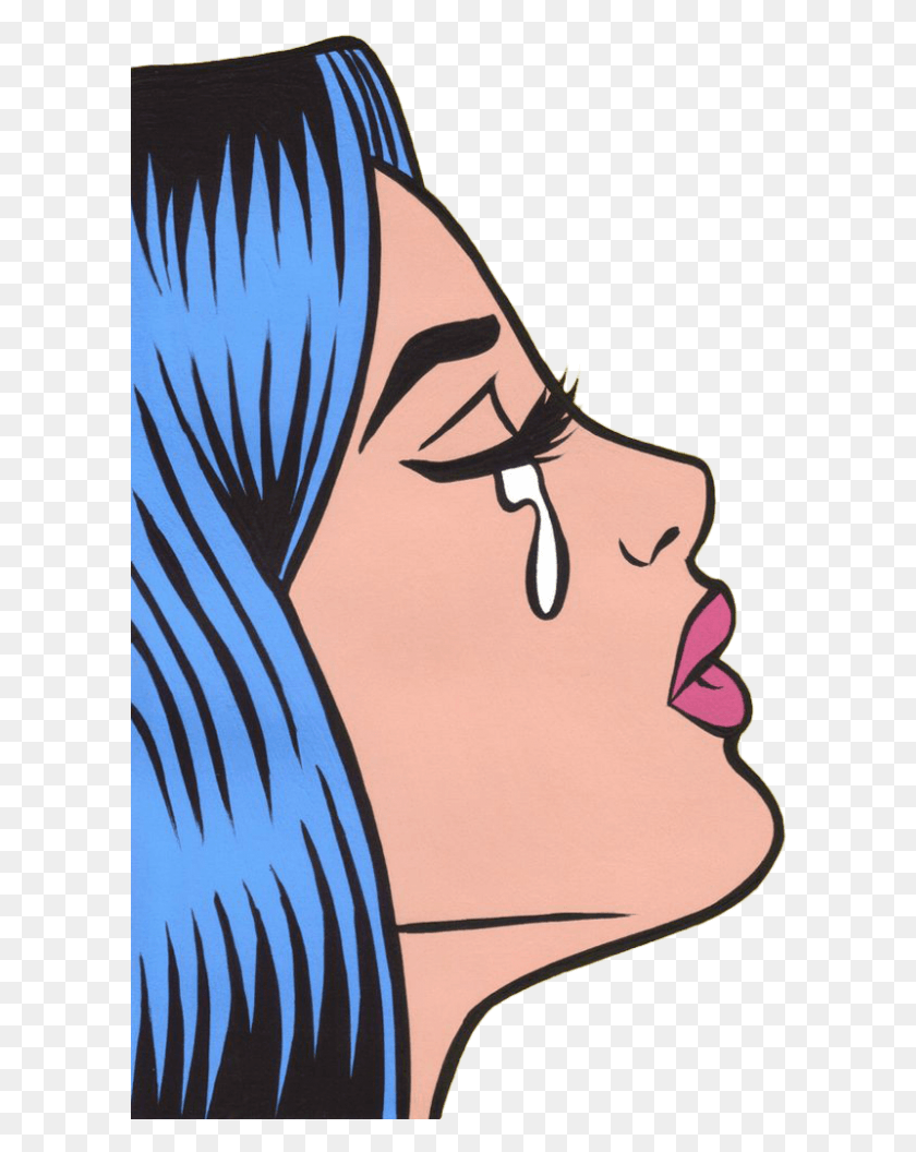 602x996 Crying Girl Clipart Comic Girl, Face, Bird HD PNG Download