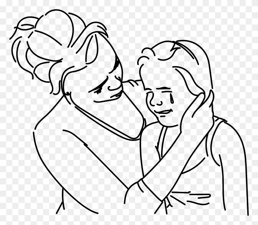 1280x1104 Crying Girl Sad Mother And Daughter Crying Drawing, Gray, World Of Warcraft HD PNG Download