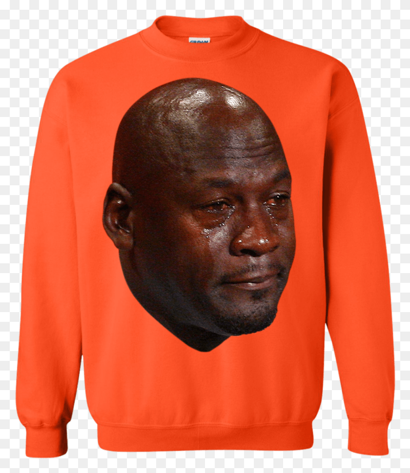 979x1143 Crying Jordan Sweatshirt Michael Jordan Meme Jordan Lebron Is The Goat Memes, Clothing, Apparel, Sleeve HD PNG Download