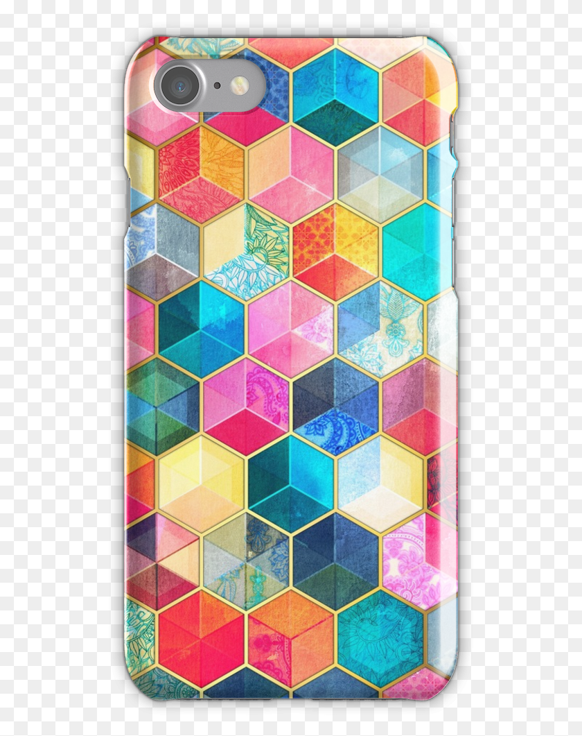 527x1001 Crystal Bohemian Honeycomb Cubes Colorful Honeycomb, Rug, Graphics HD PNG Download