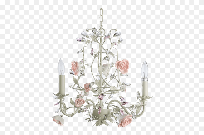 419x495 Crystal Candles Ceramic Flower Style Chandelier Chandelier, Lamp HD PNG Download