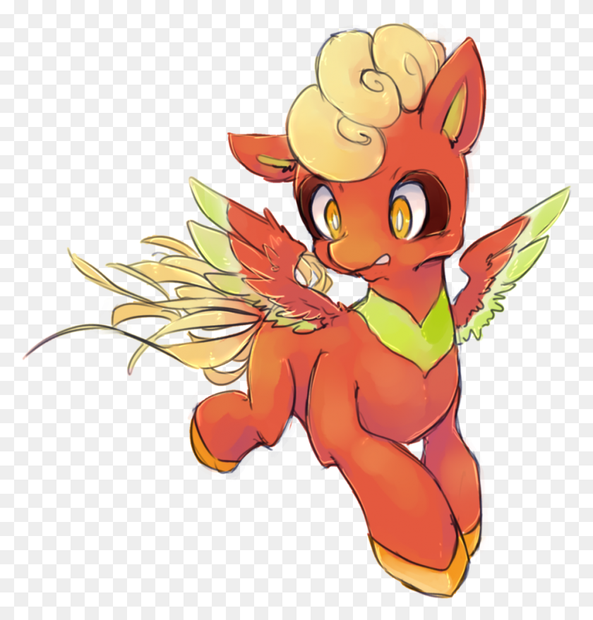 942x990 Crystal Chima Crossover Ho Oh Pegasus Pokmon De Dibujos Animados, Animal, Cupido Hd Png
