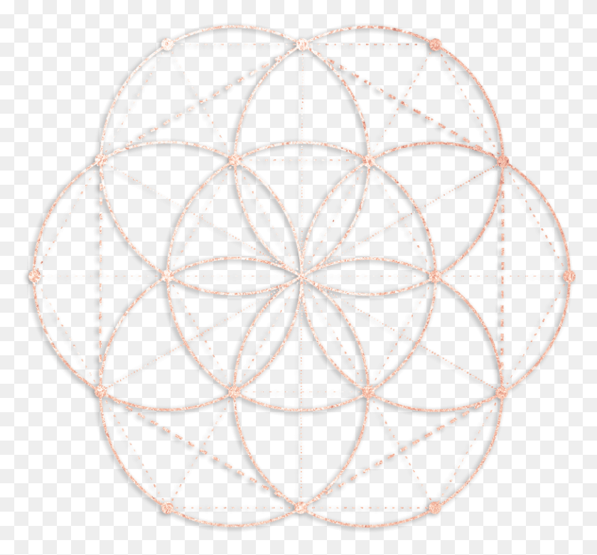 814x753 Crystal Grid For Abundance Seed Of Life Circle, Ornament, Pattern, Fractal HD PNG Download