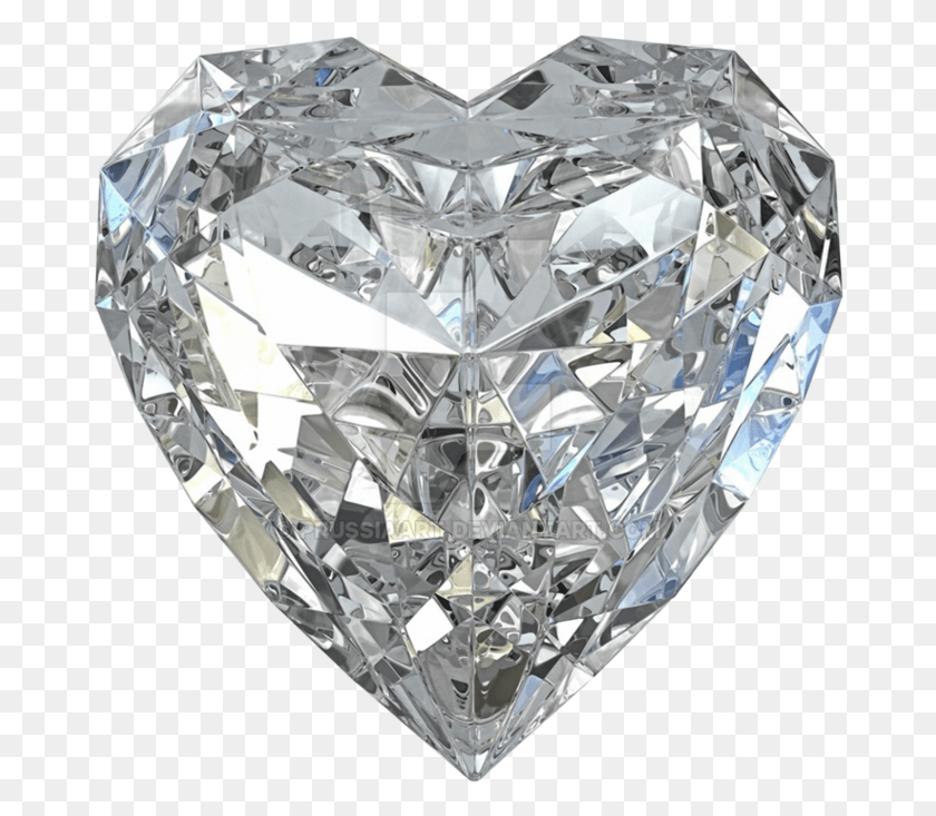 674x673 Crystal Heart Glass Heart, Diamond, Gemstone, Jewelry HD PNG Download