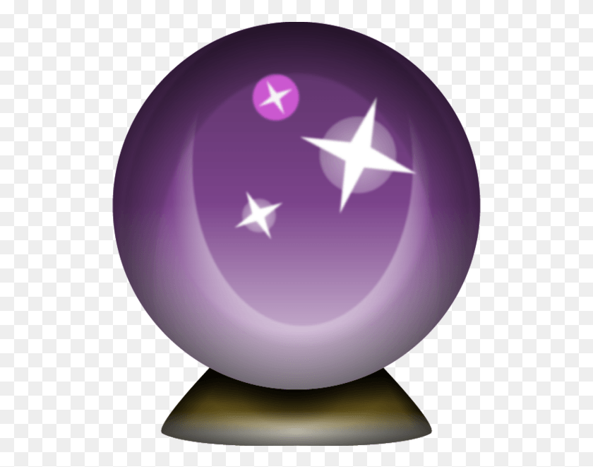 523x601 Crystal Magic Ball Emoji, Purple, Sphere, Balloon HD PNG Download